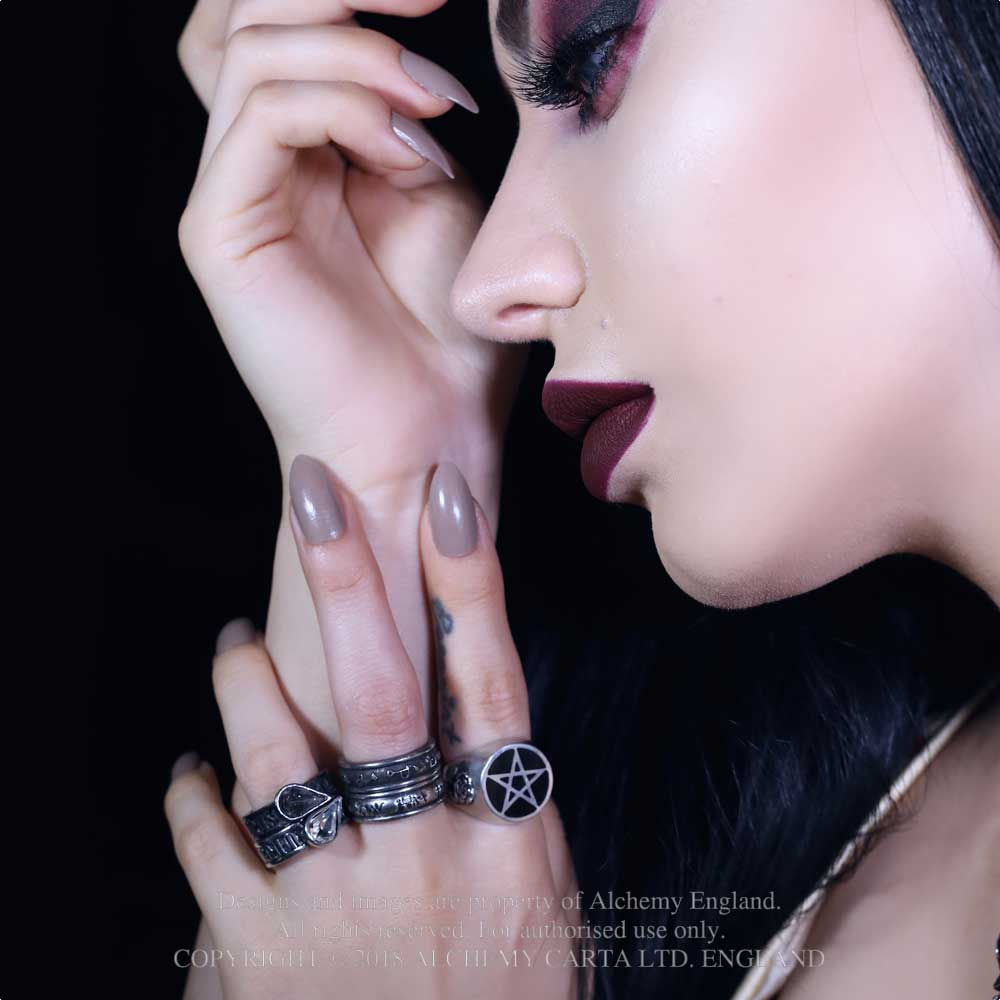 Alchemy - DEMON BLACK & ANGEL WHITE Bague - Couleur argent/Noir